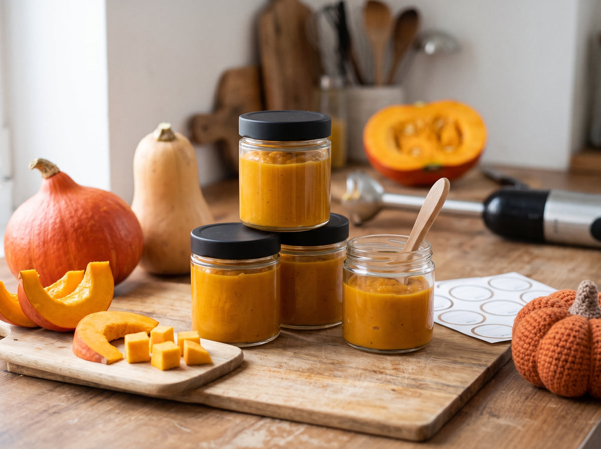 🎃 Kürbis-Zauber fürs Baby: So gelingt der erste Brei (+ Vorkoch-Hacks & Gratis-Checkliste!)