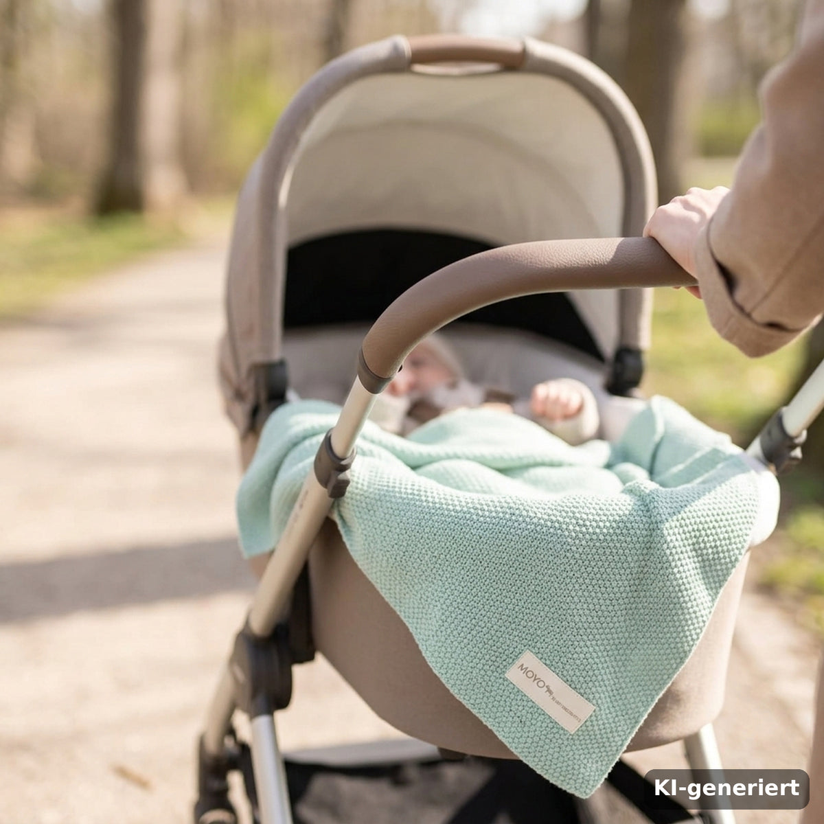 Babydecke Reiskorn-Struktur "Heller Eukalyptus" — Lifestyle
