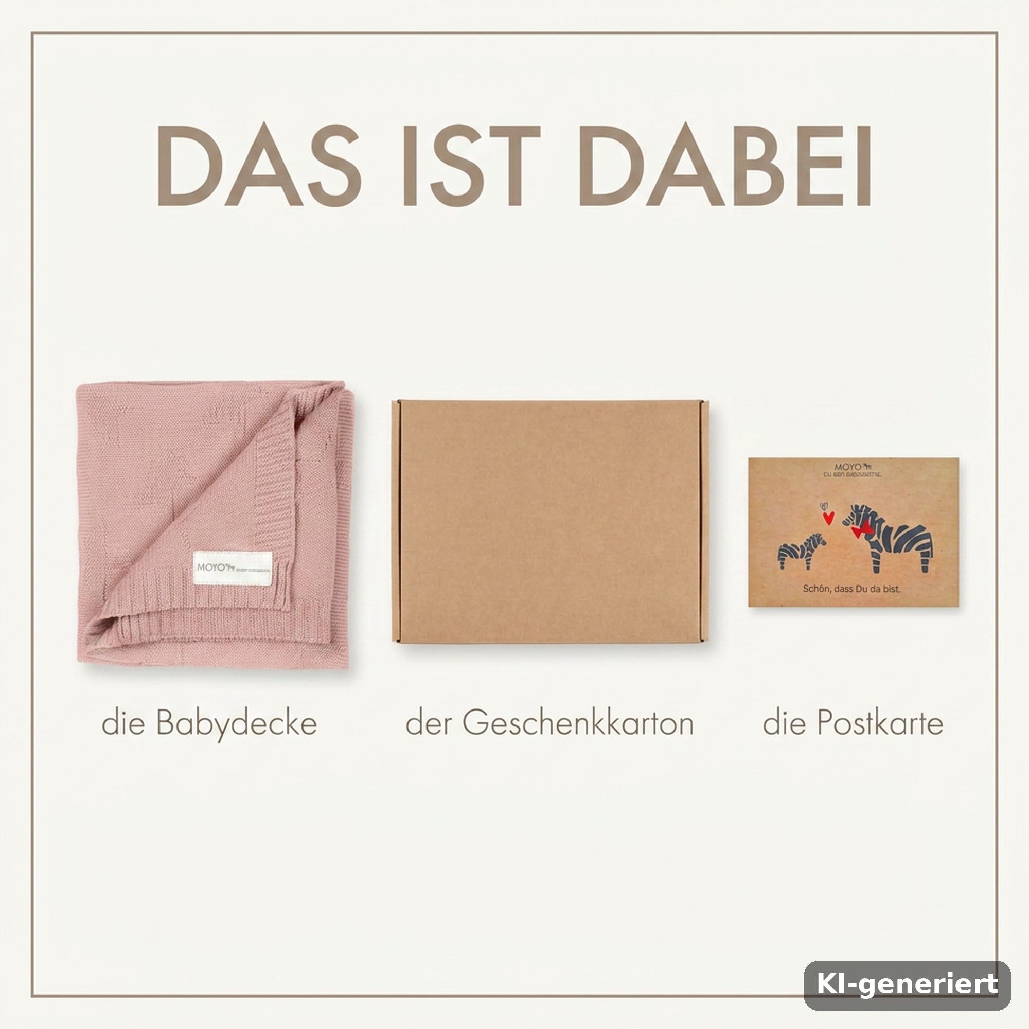 Strick Babydecke Sternenmuster zauberhafter Rosenquarz — Lieferumfang