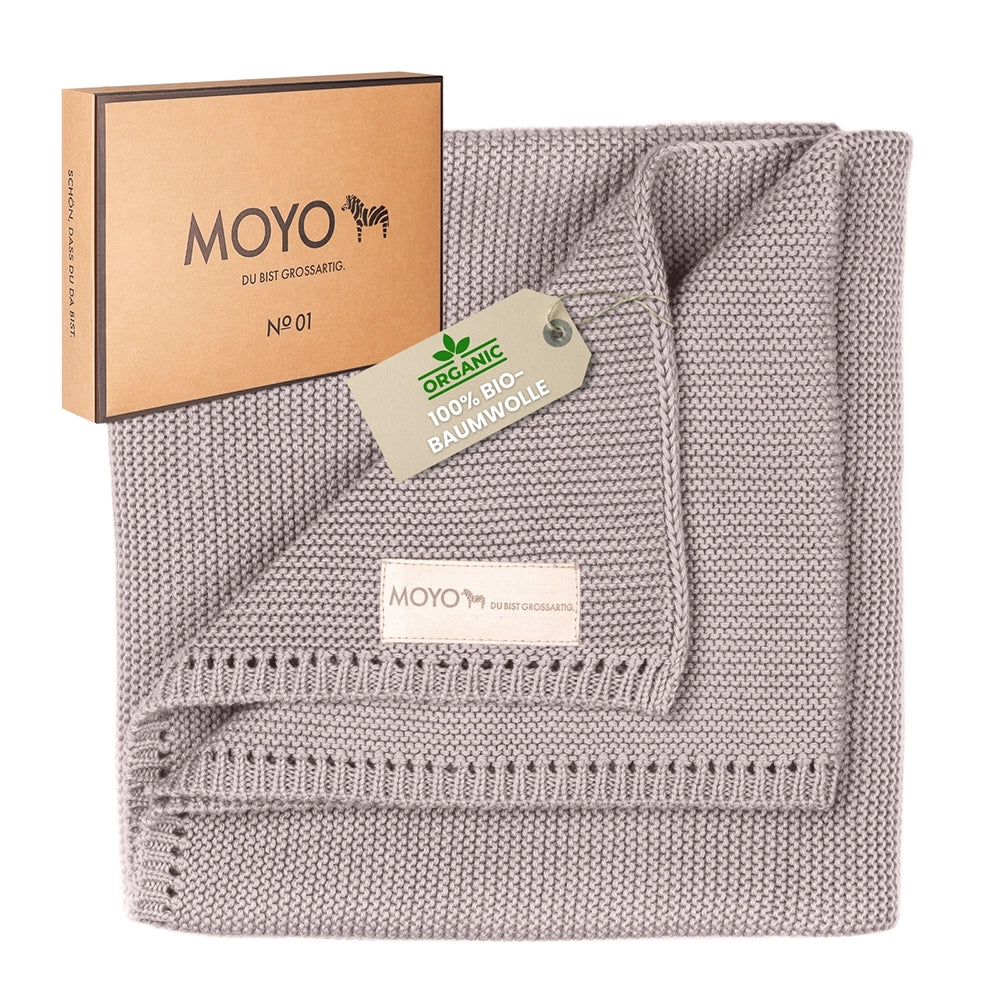 MOYO baby blanket left-knit with pointelle