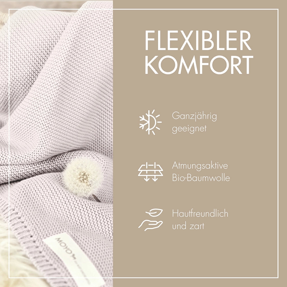 MOYO baby blanket left-knit with pointelle
