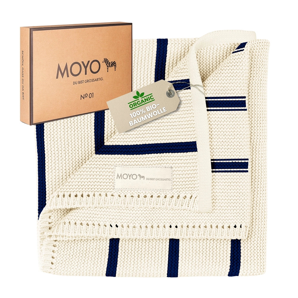 MOYO baby blanket left-knit with pointelle
