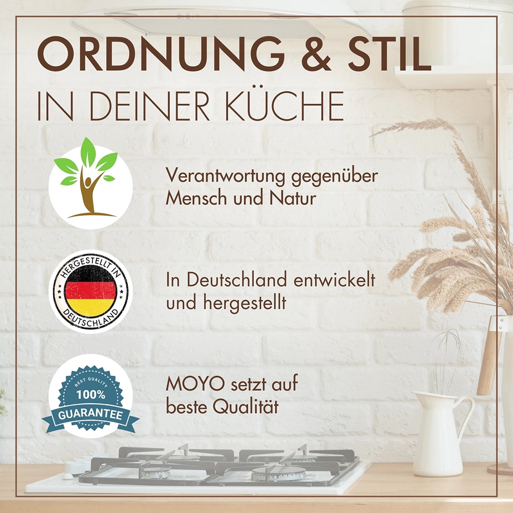 MOYO storage jars - Made in Germany, with label templates in sets of 3 & 6