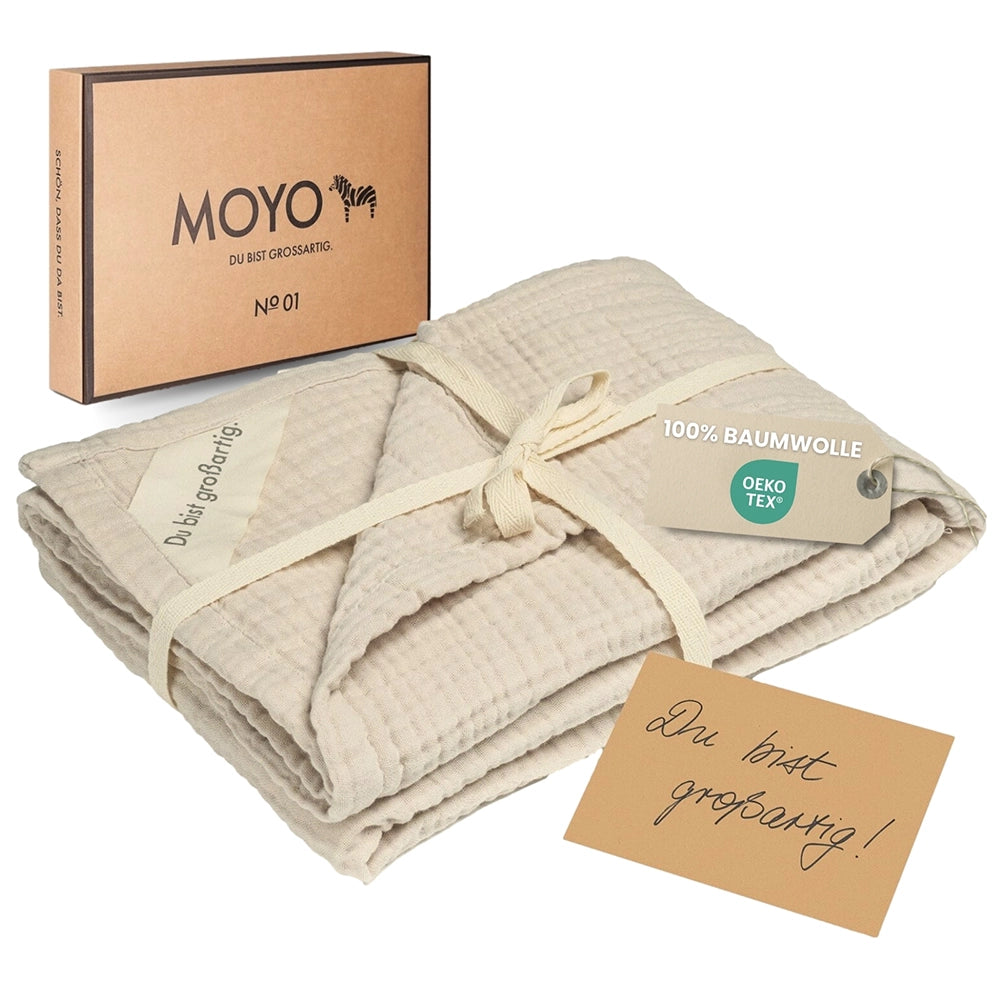 Muslin blanket 100 cm x 75 cm Soft desert sand