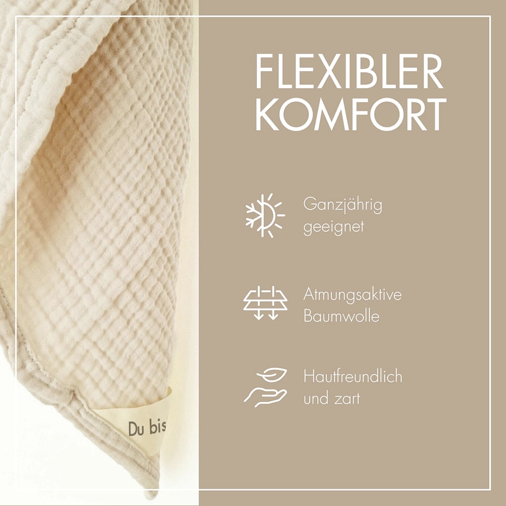 Muslin blanket 100 cm x 75 cm Soft desert sand