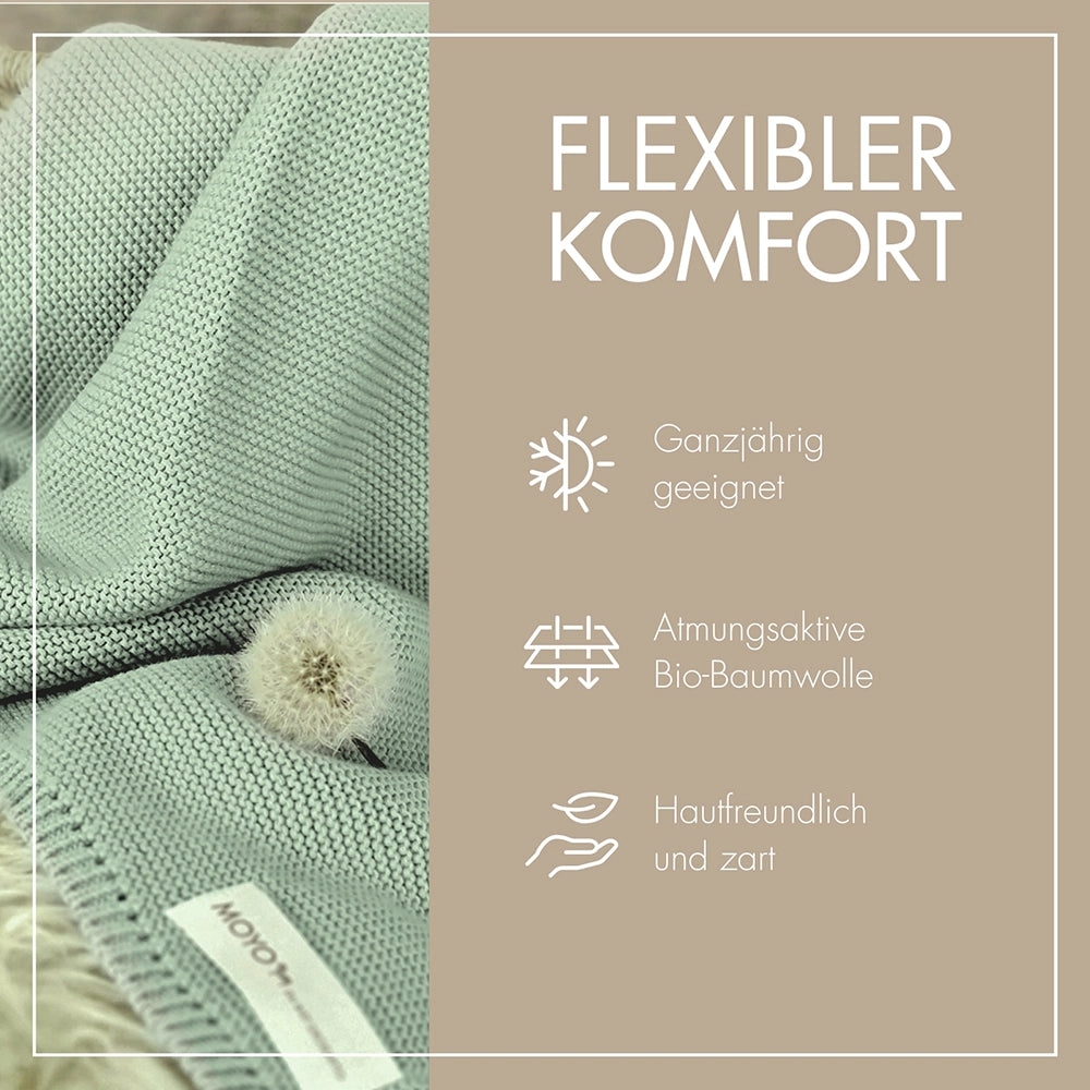 MOYO baby blanket left-knit with pointelle