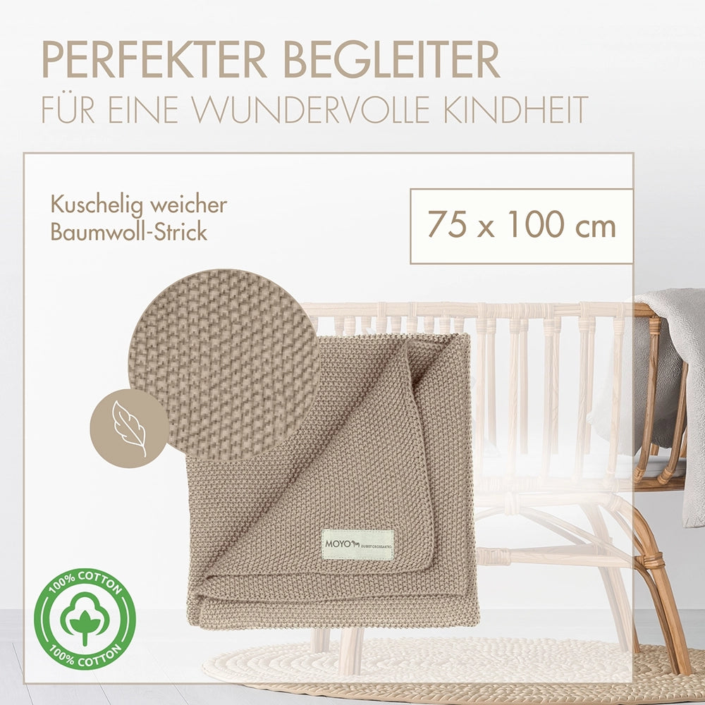 Baby blanket with rice grain texture "Rustling hazel twig"