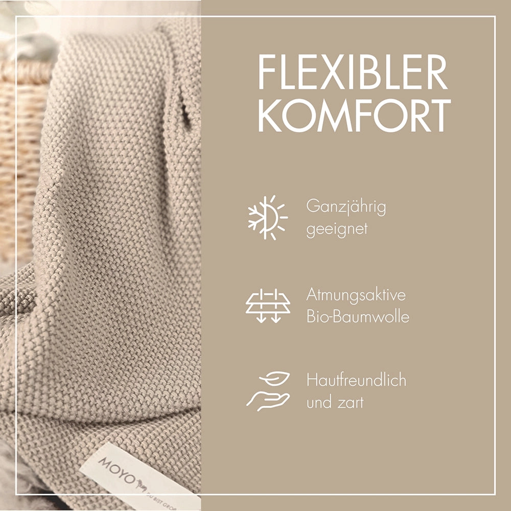 Baby blanket with rice grain texture "Rustling hazel twig"