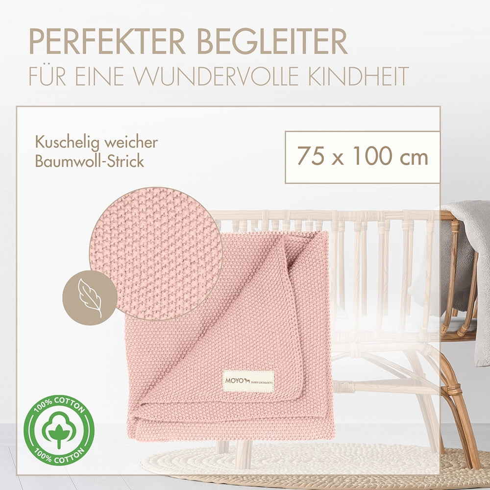 Baby blanket rice grain texture "peaceful rose dew"