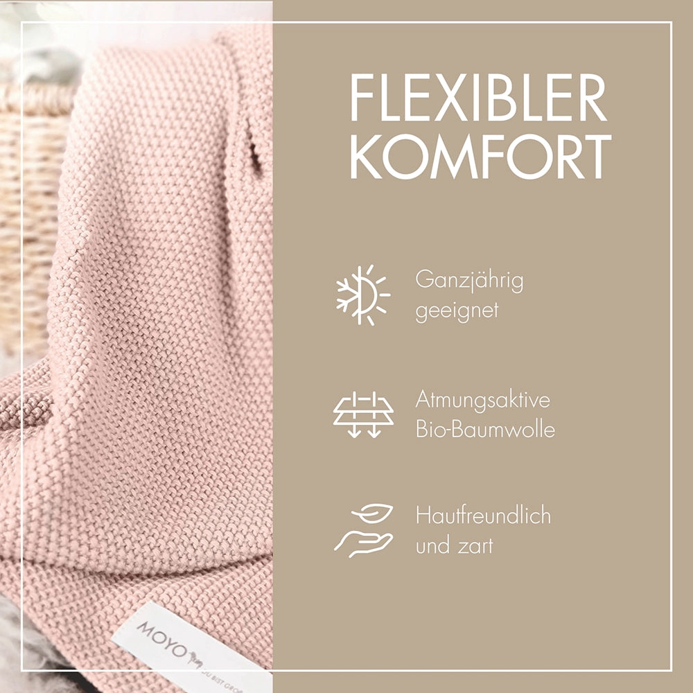 Baby blanket rice grain texture "peaceful rose dew"