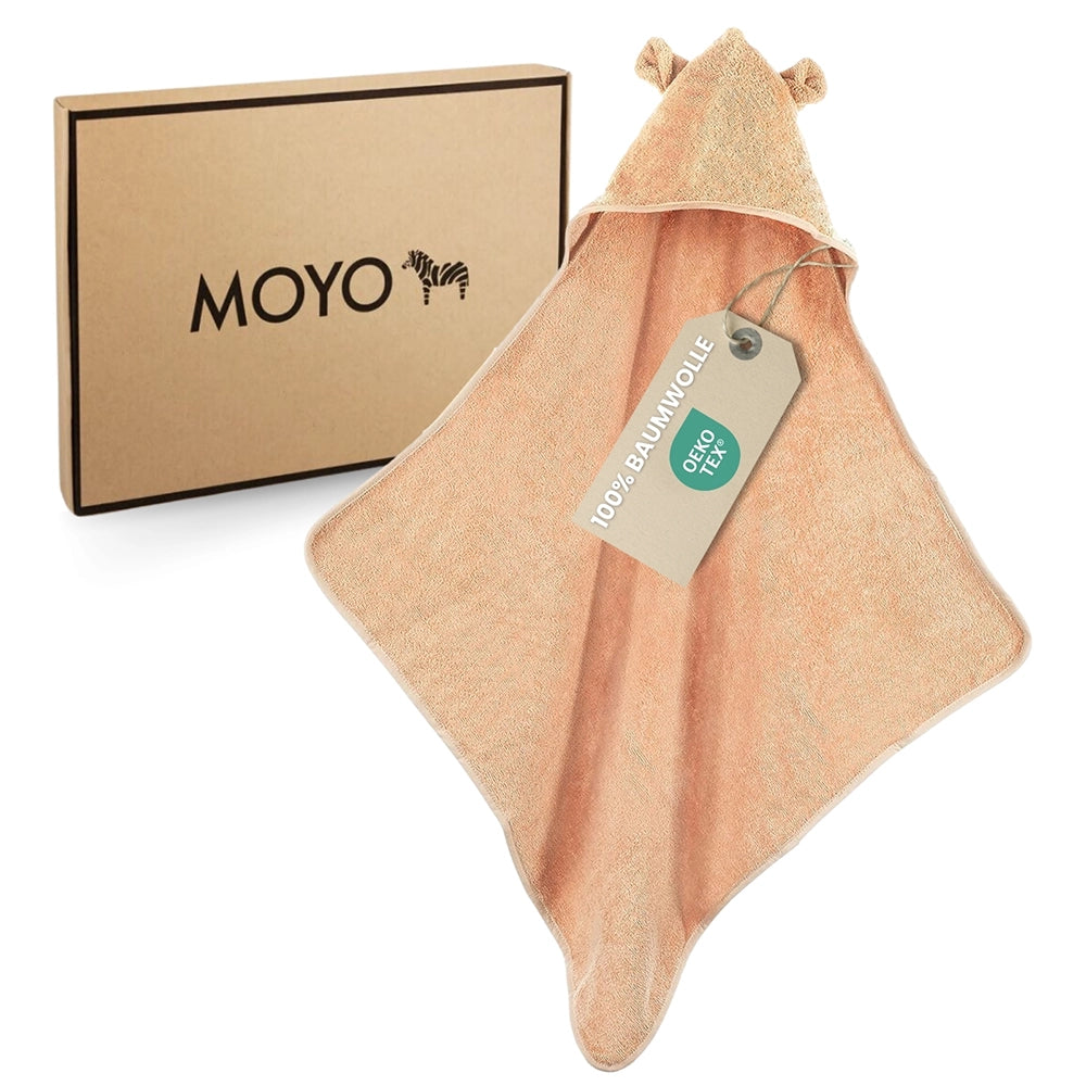 MOYO Babyhandtuch Puder in der edlen Geschenkbox – ein hochwertiges und fertiges Geschenk zur Geburt.