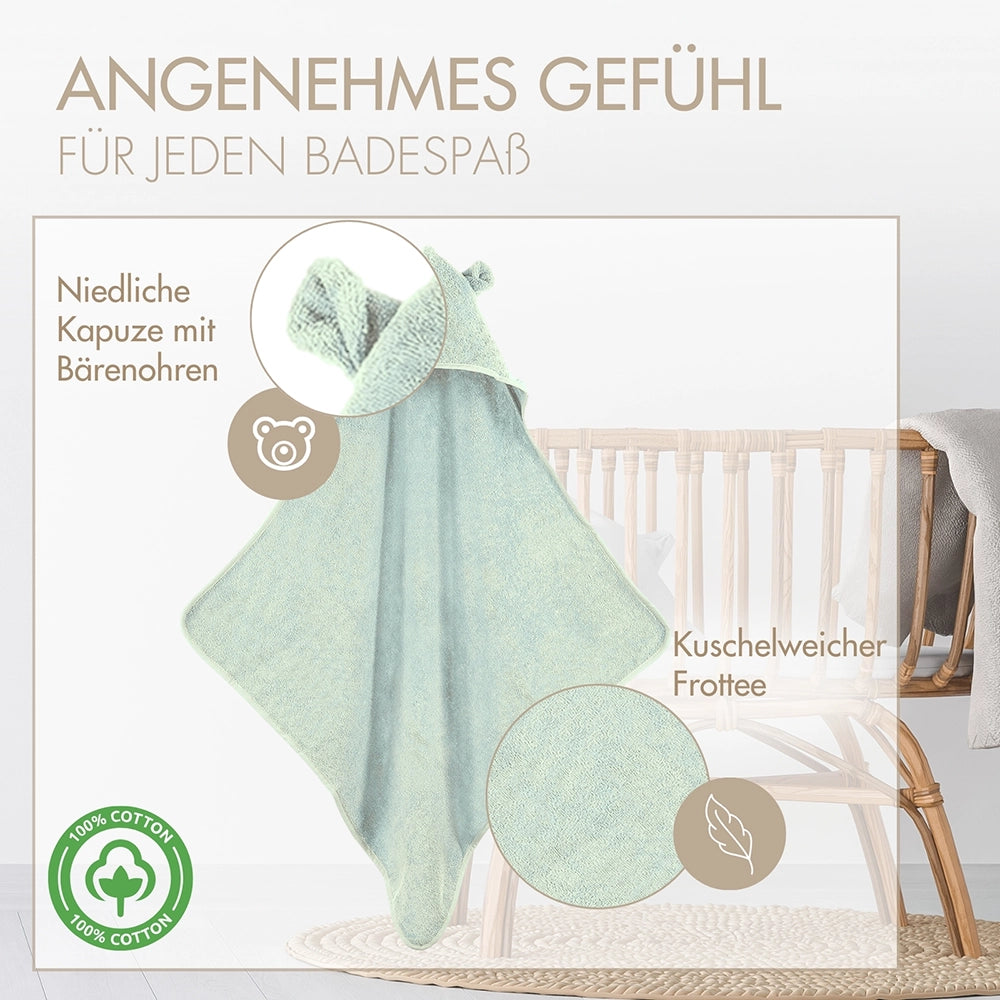 Baby Kapuzenhandtuch mint
