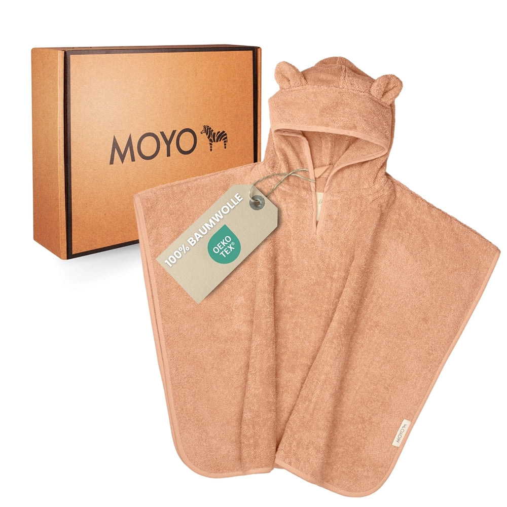 Baby bath poncho 75x75 cm – “Powder” with cute bear ears