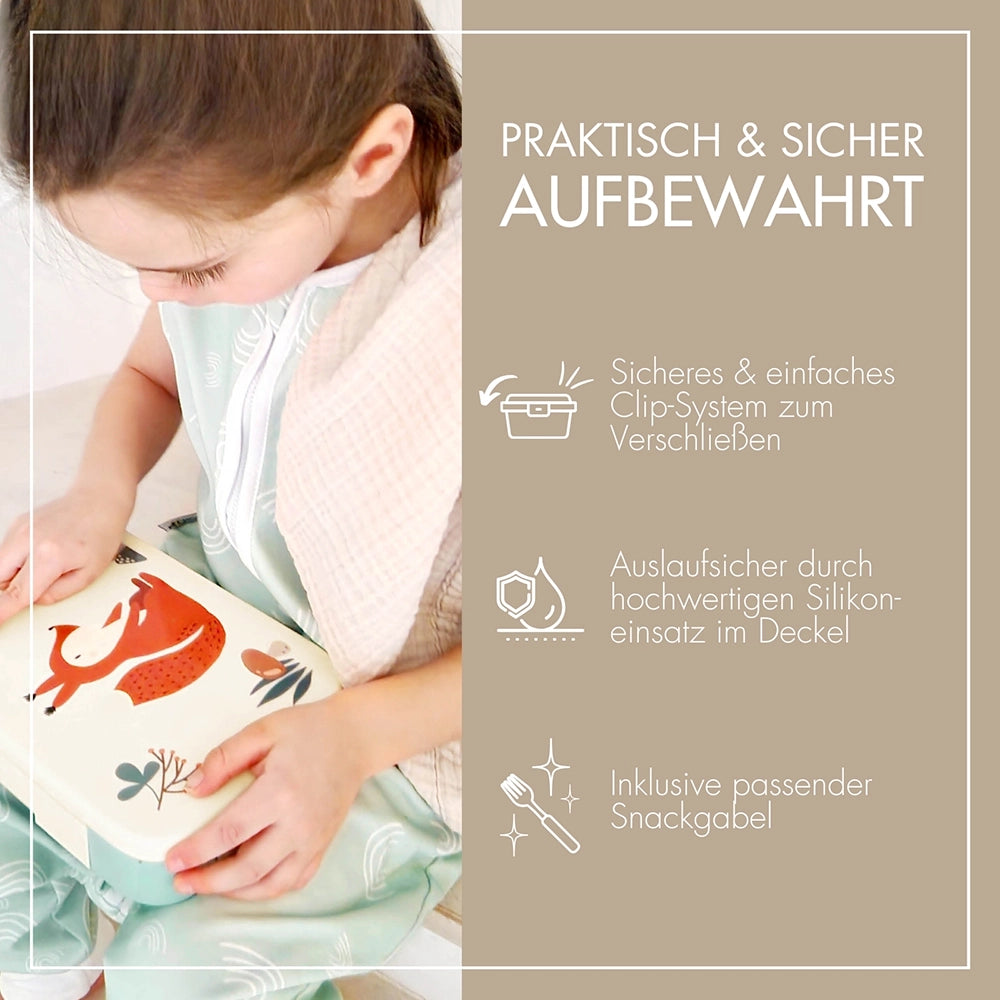 Lunchbox for kindergarten and primary school in mint green