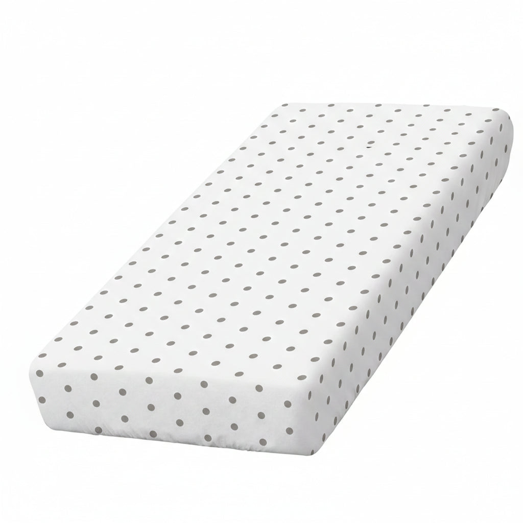 Kinder-Spannbettlaken 140x70 cm – „Graue Tupfen“