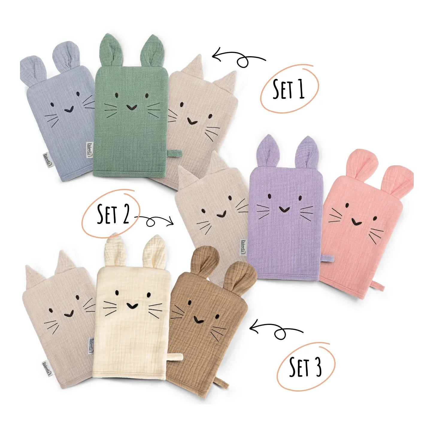 Räuberella washcloths set of 3