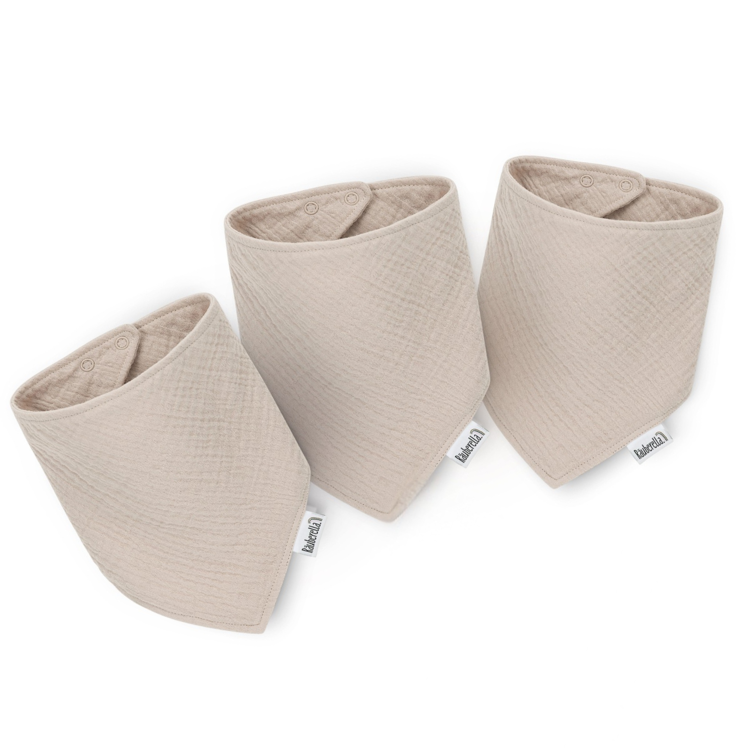 3er Set Musselin Lätzchen 3x Beige