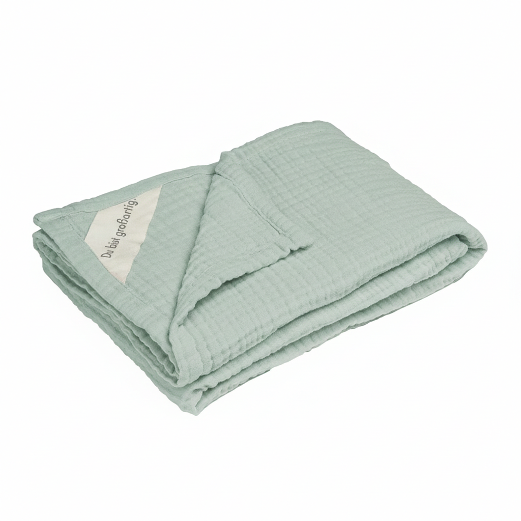 Musselin Decke 100 cm x 75 cm Heller Eukalyptus