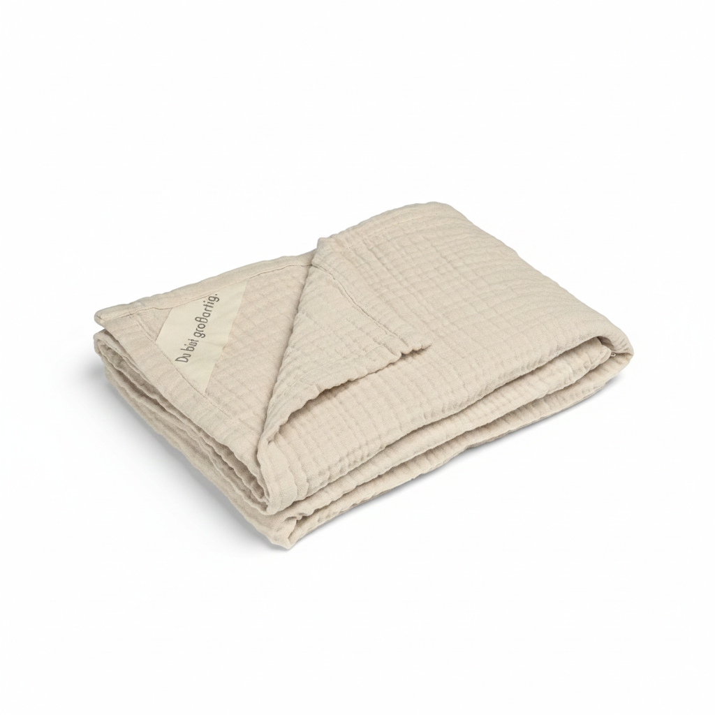 Musselin Babydecke 4-lagig | MOYO Wüstensand (Beige)