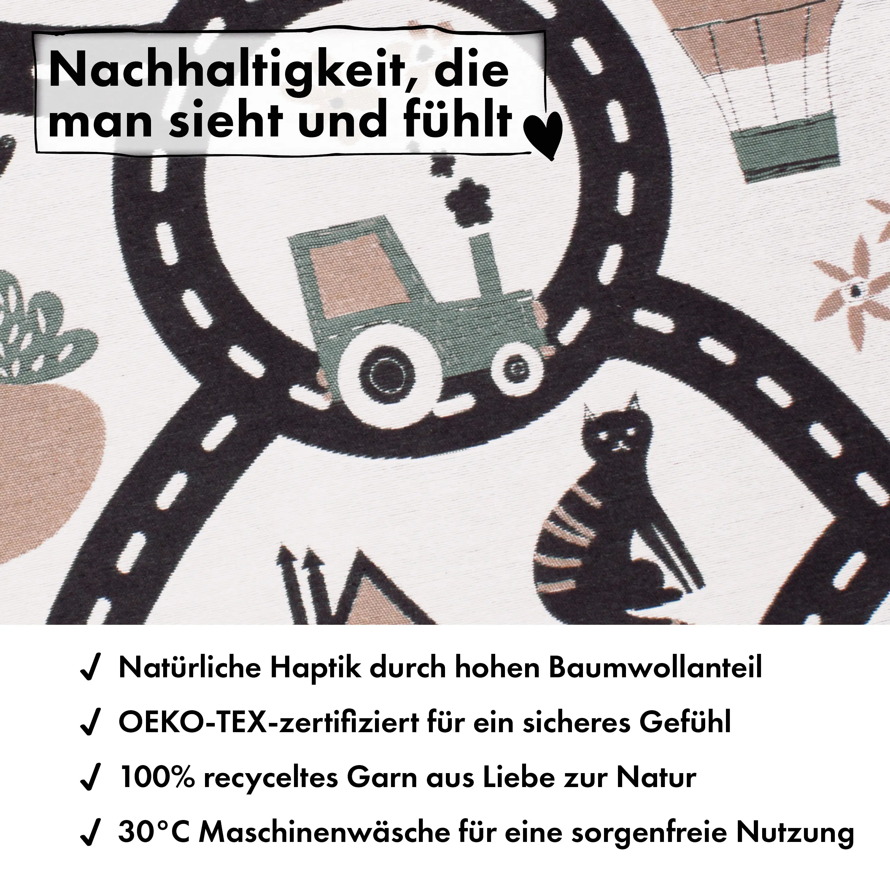 Kinderzimmer Teppich zum Wenden Heimelige Landschaft - Spielstraße