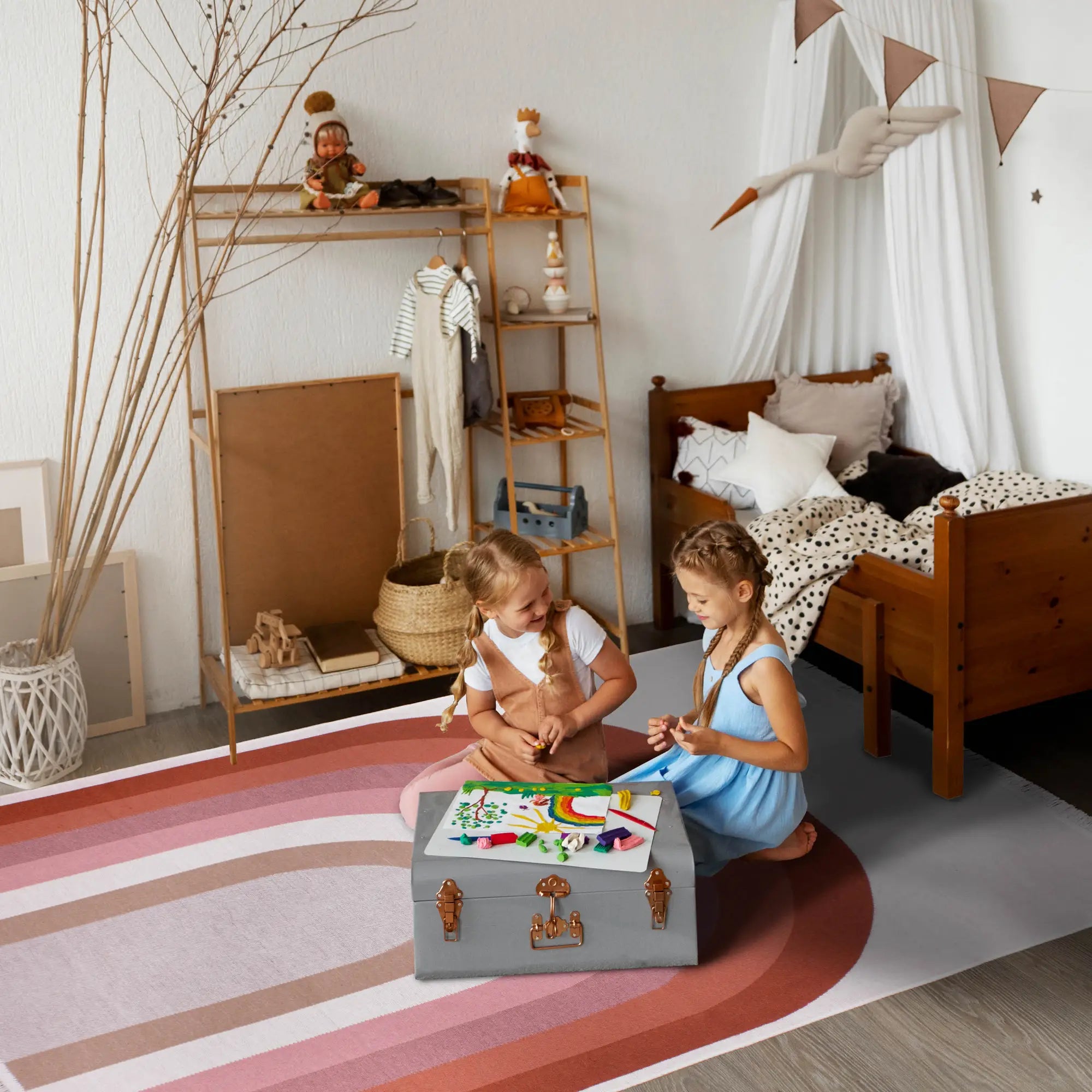 Kinderzimmer Teppich zum Wenden geliebter Regenbogen