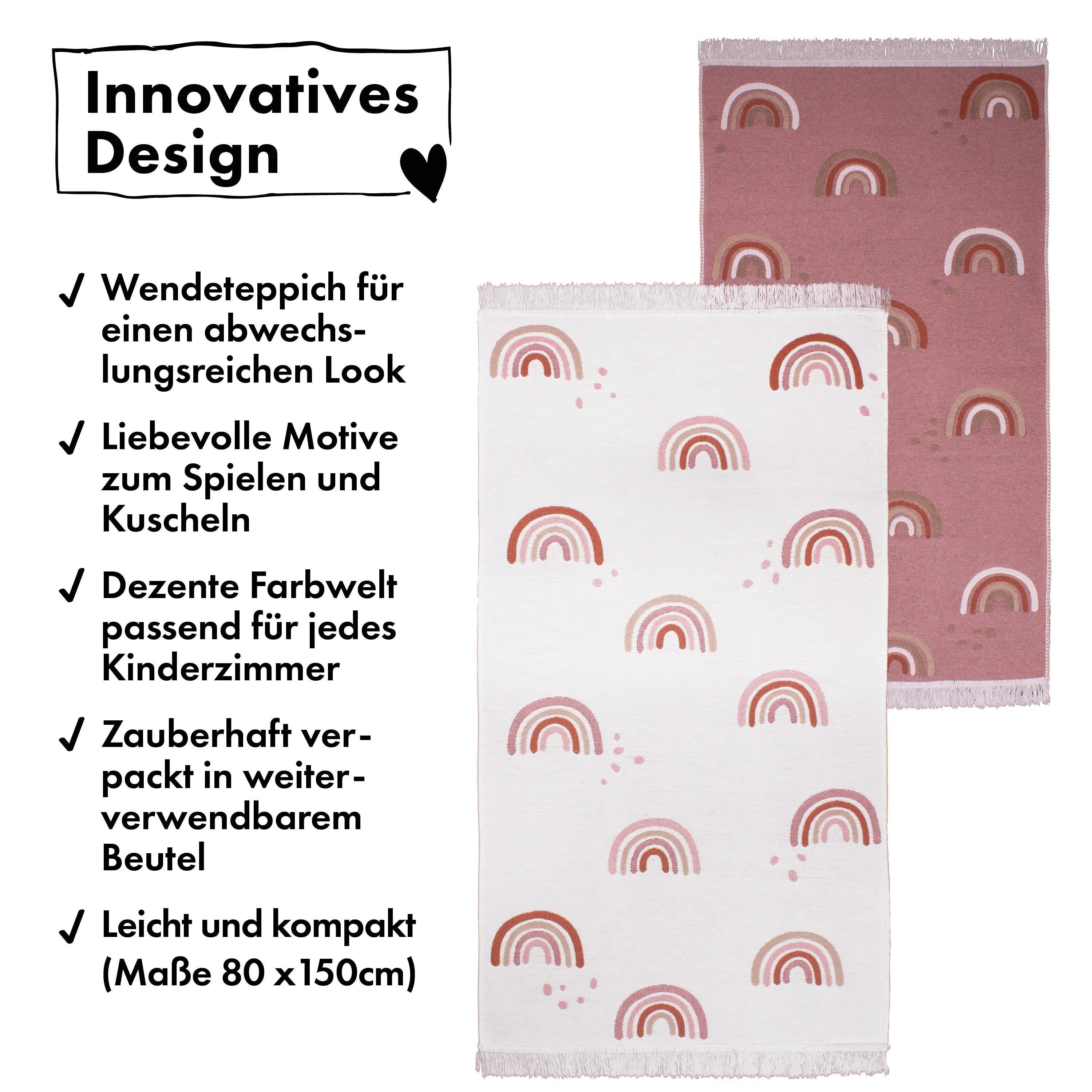 Kinderzimmer Teppich zum Wenden Kleiner Regenbogentraum