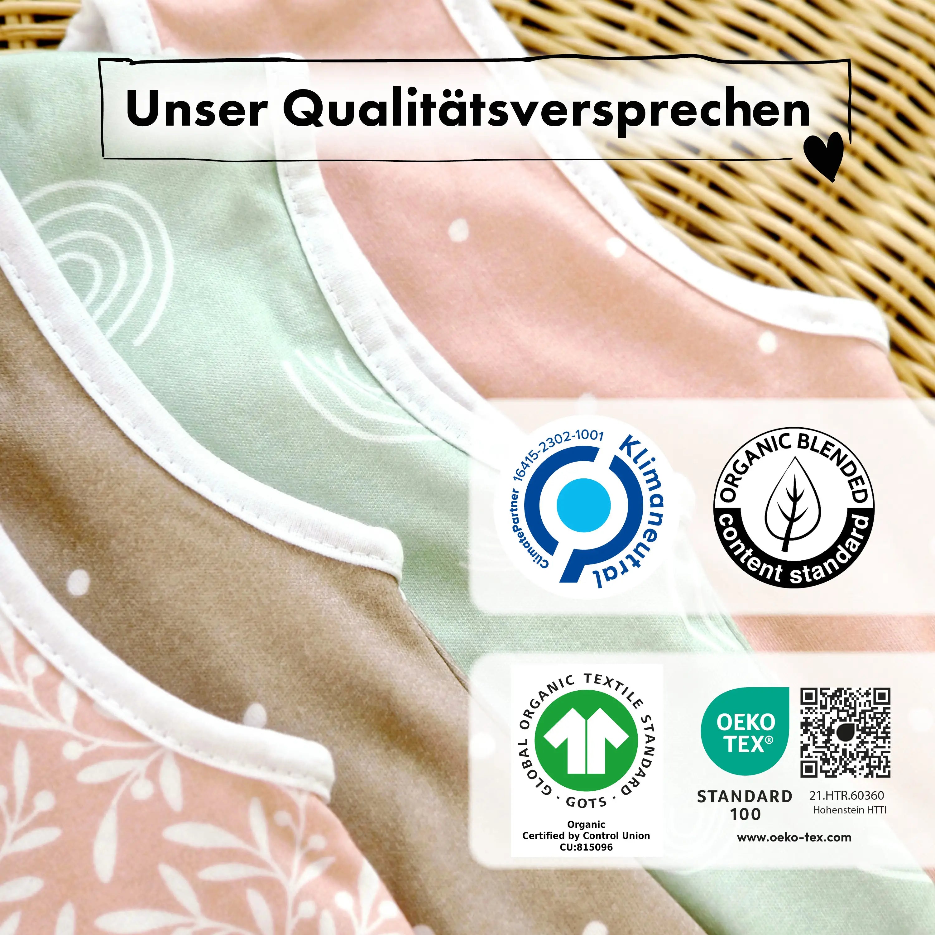 Sommer-Schlafsack mit Füßen Zarter Tupfen Taupe