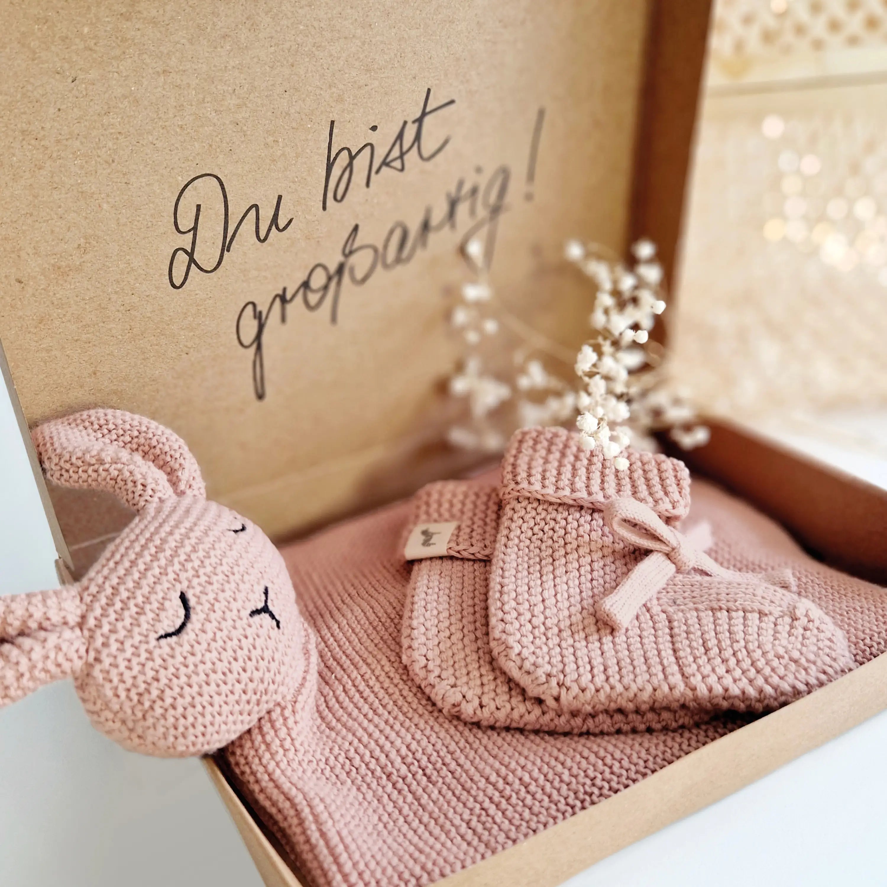 Baby Geschenkset „Hej Baby“ Rose
