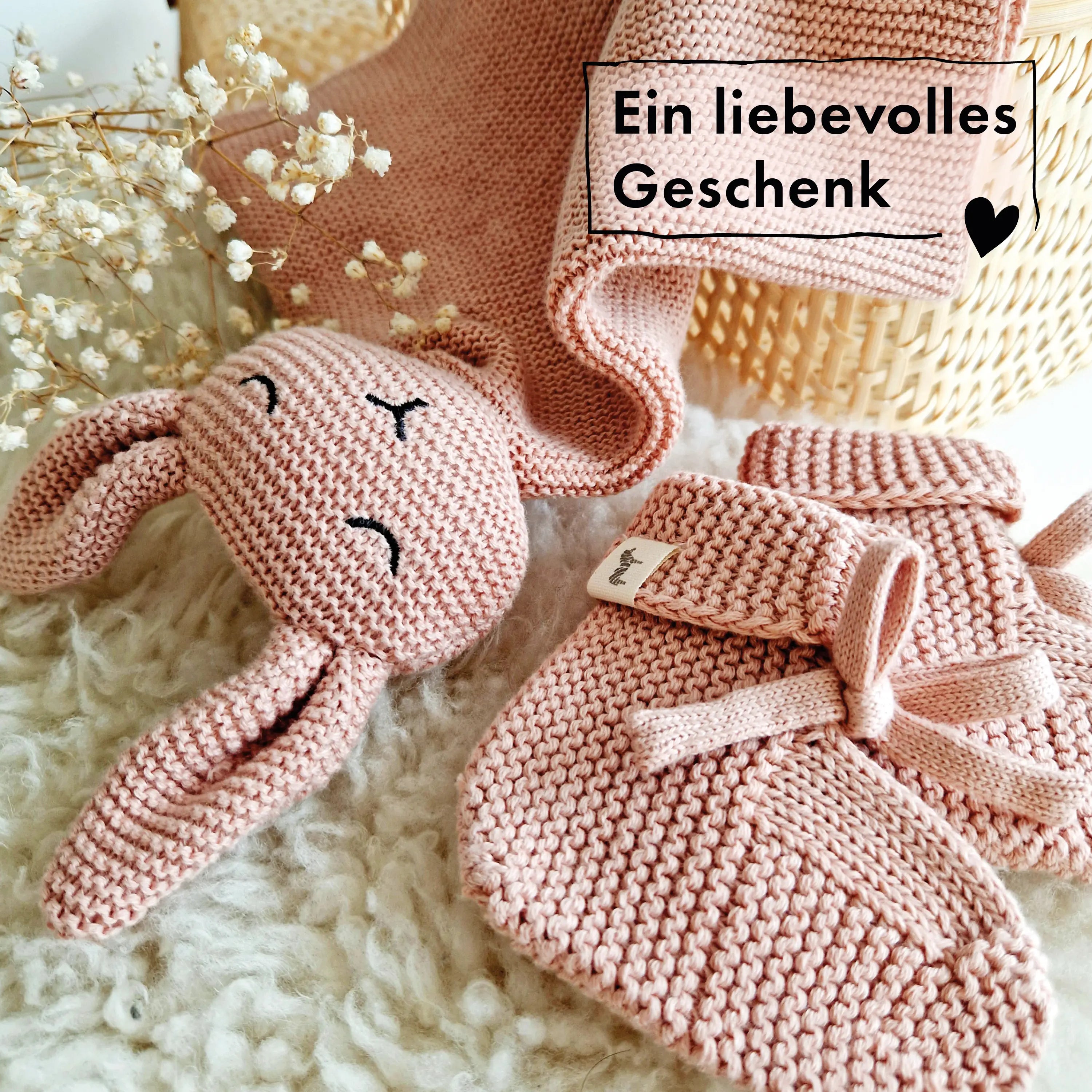 Baby Geschenkset „Hej Baby“ Rose
