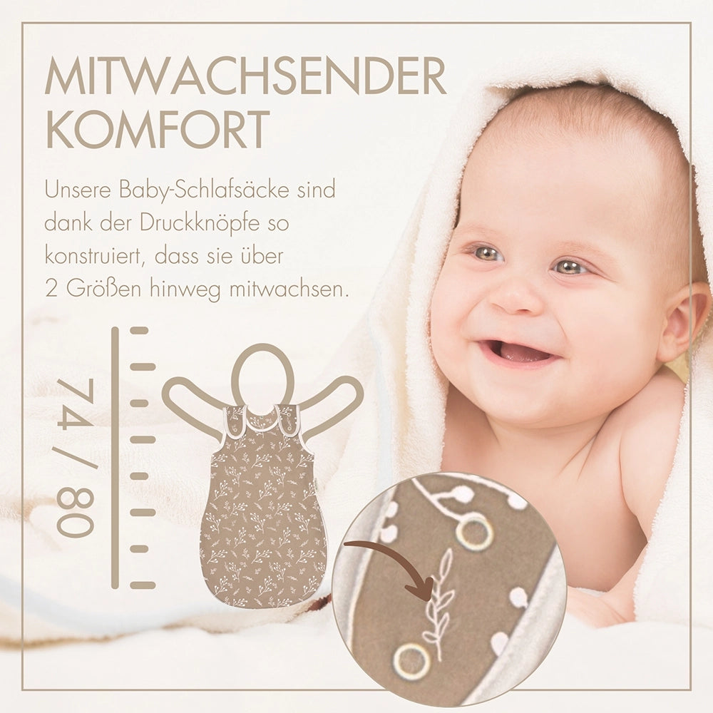 Schlafsack Rund Raschelnde Zweige Taupe – Bild 3