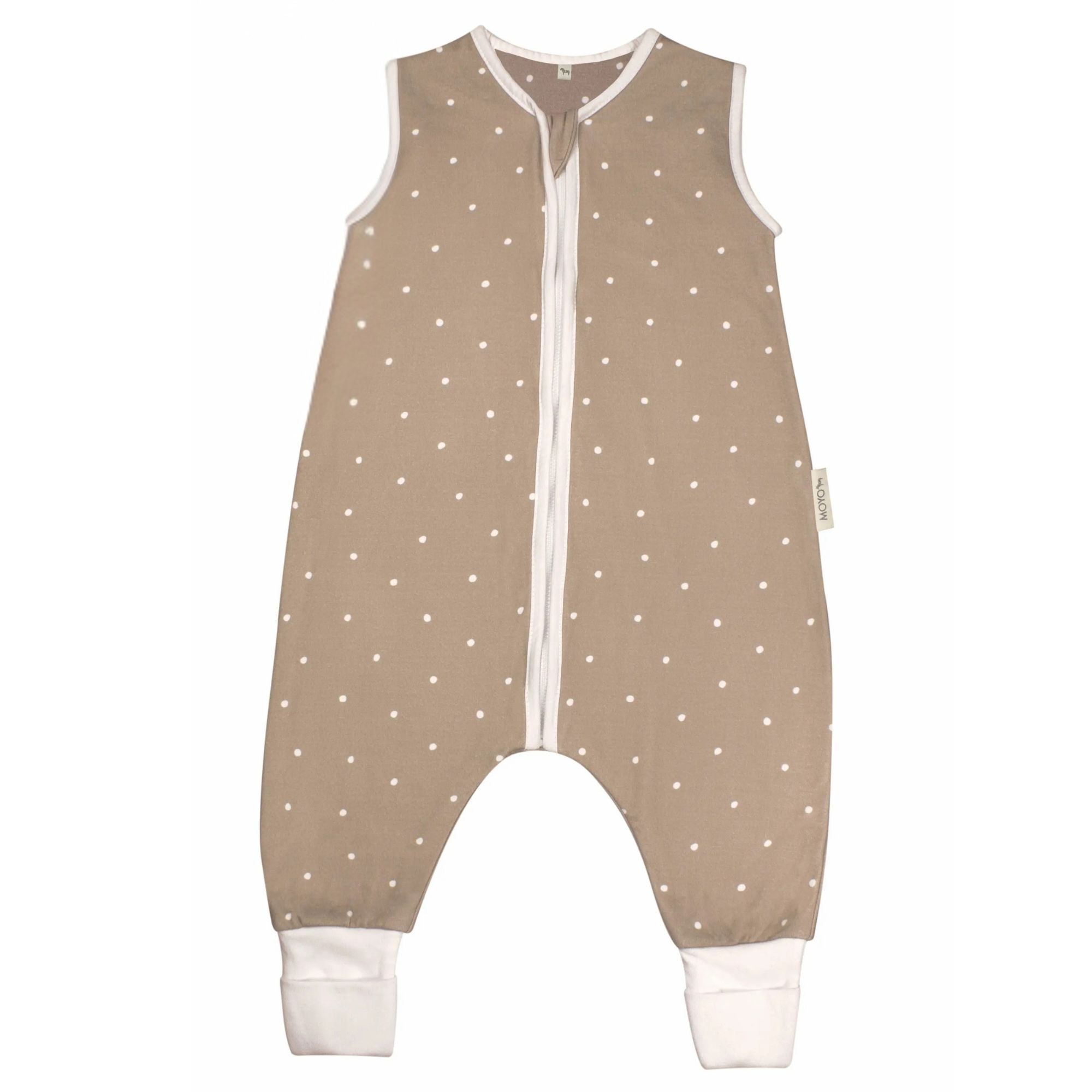 Summer sleeping bag with feet, delicate dots, taupe