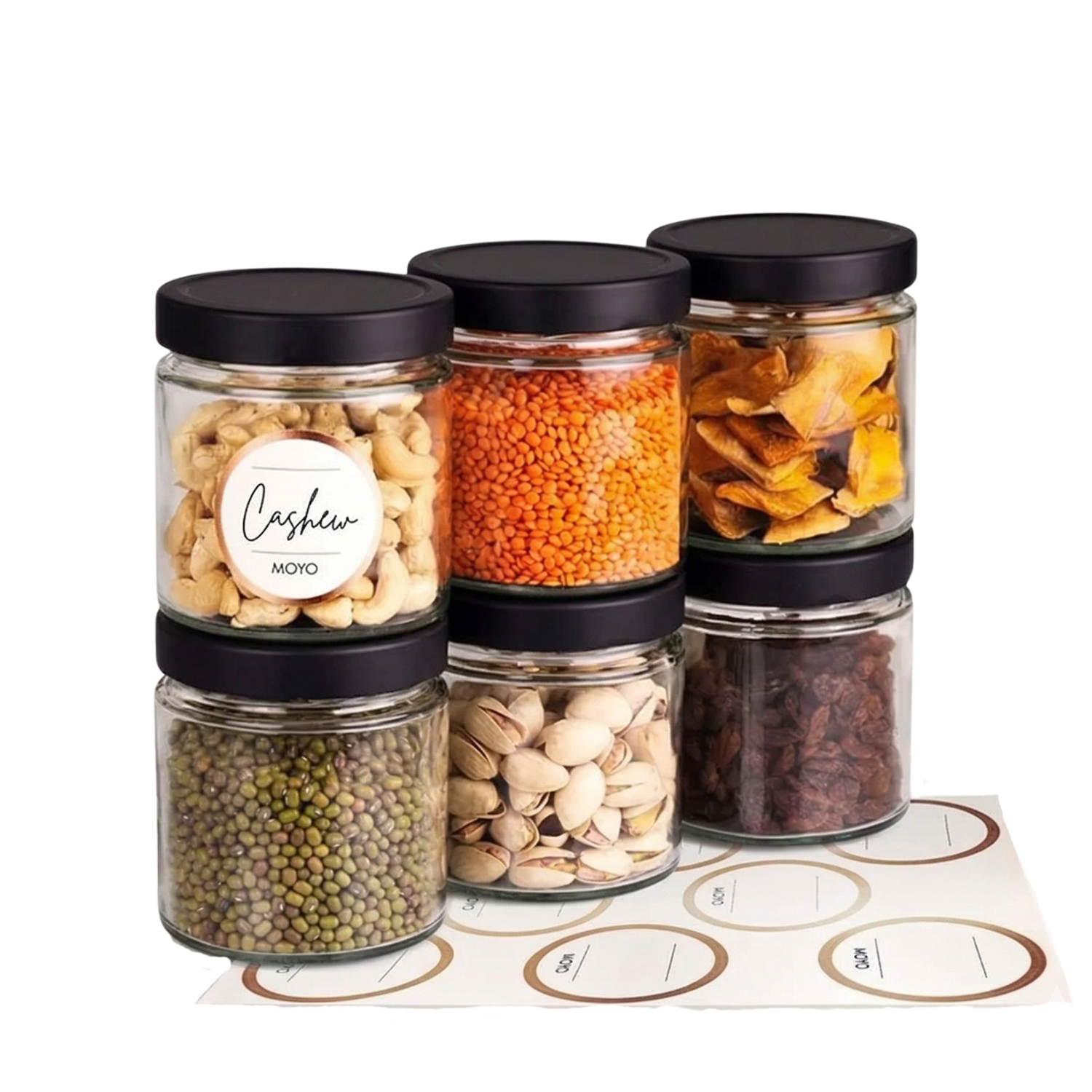 Storage Jars Set of 6 – Airtight Glass Containers
