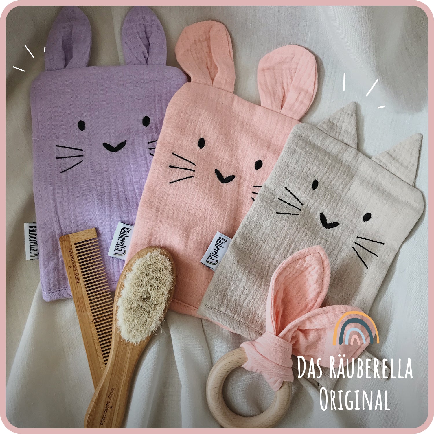 Baby Waschlappen 3er-Set Flieder