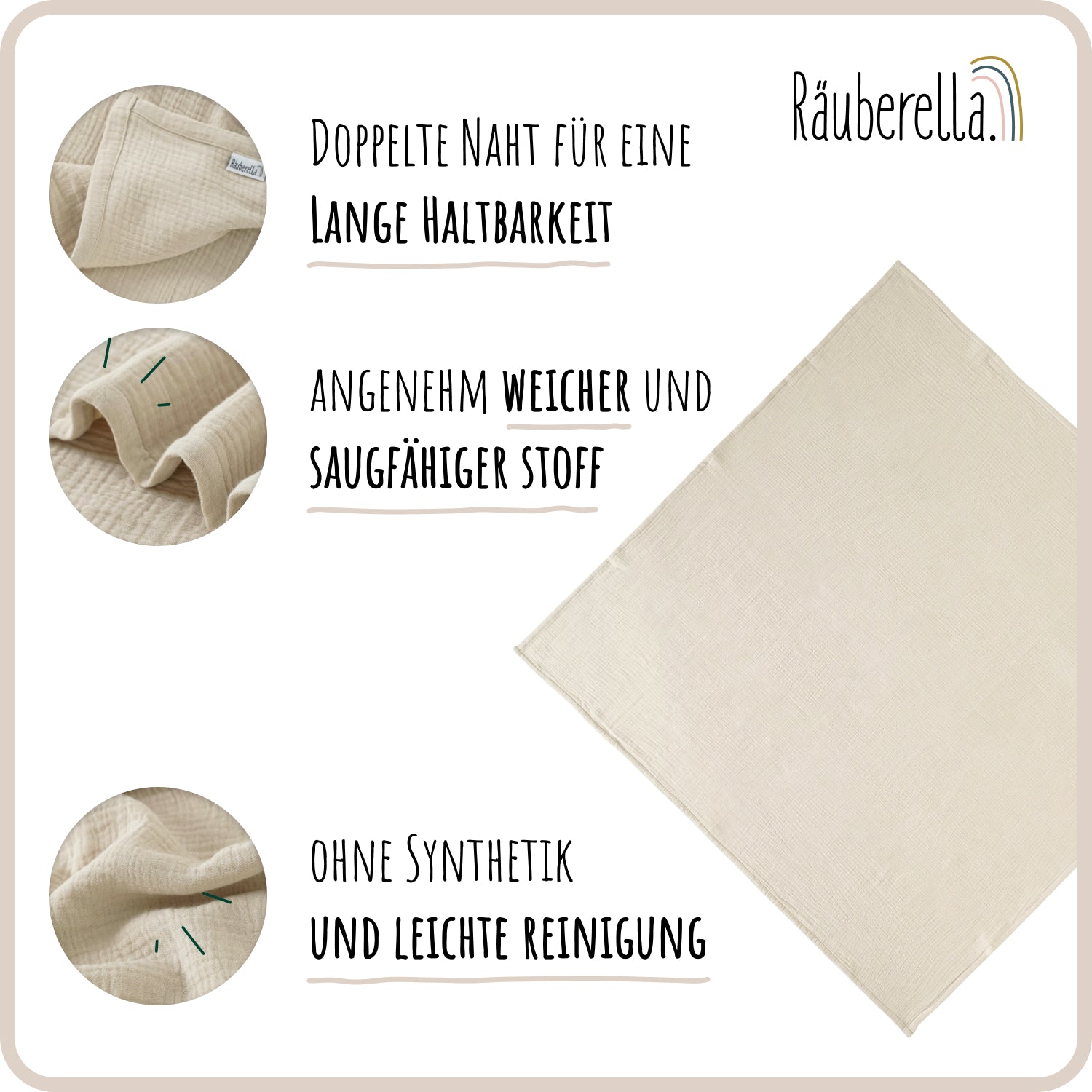 Räuberella Babydecke 120cm x 120cm