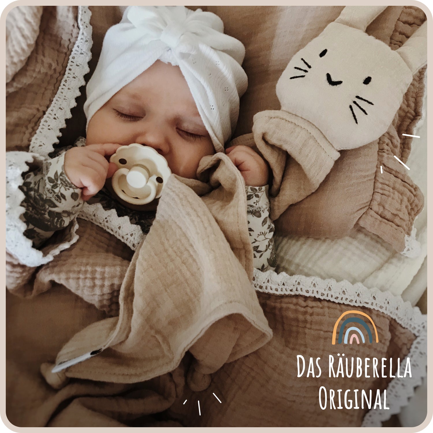 Musselin Schmusetuch Hase Beige