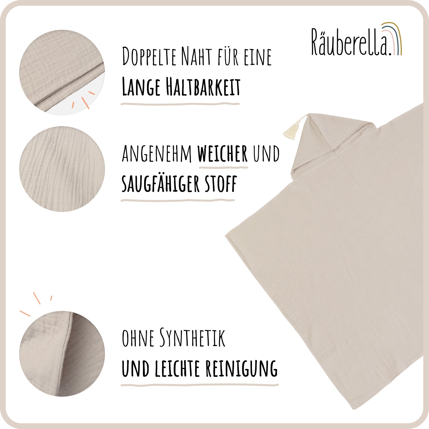 Räuberella Kapuzenhandtuch