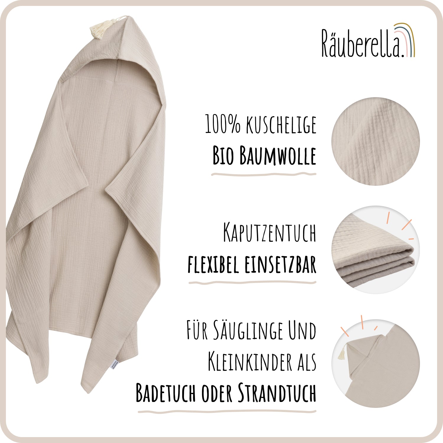 Räuberella Kapuzenhandtuch