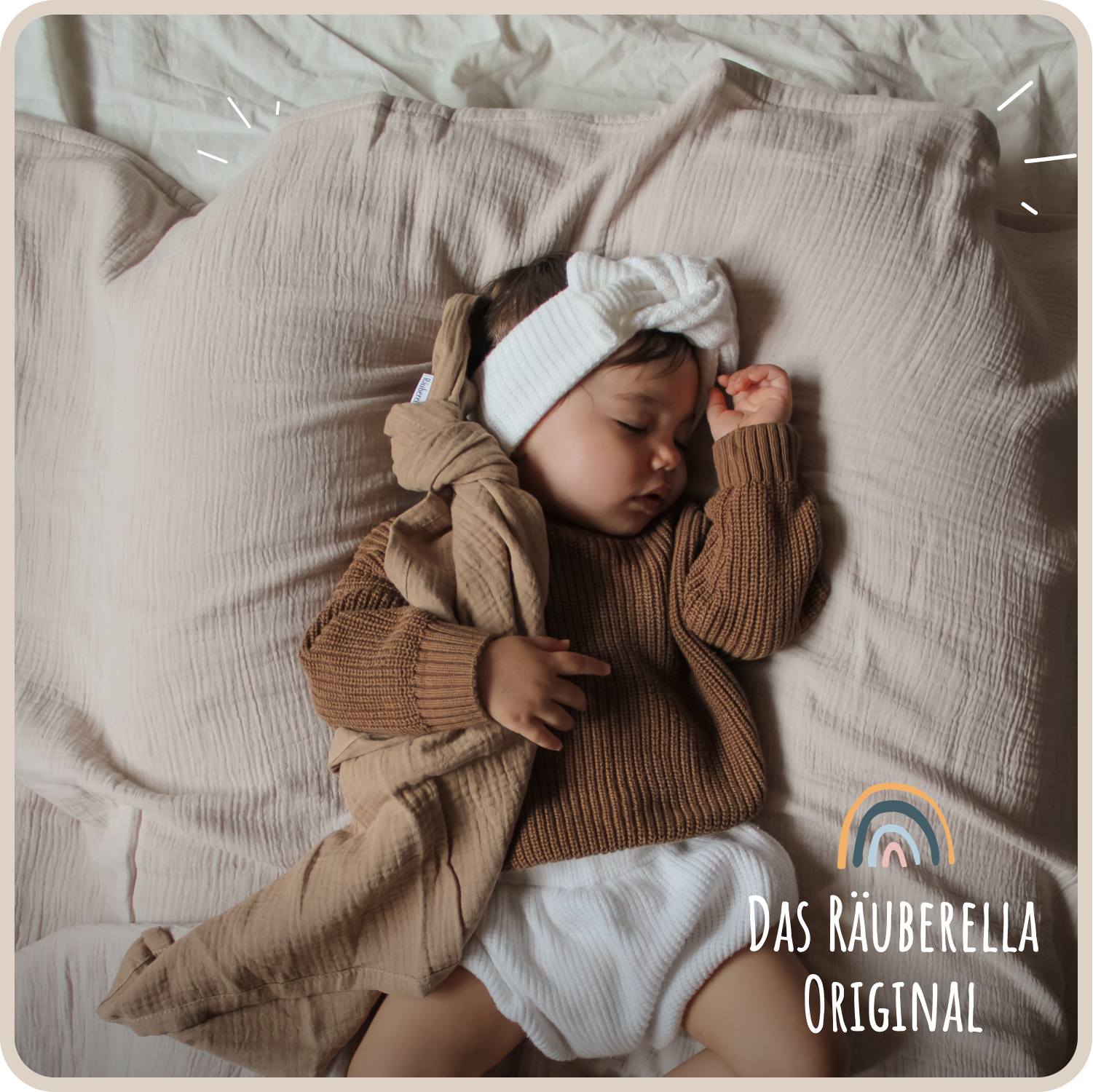 Muslin baby blanket 120cm x 120cm beige