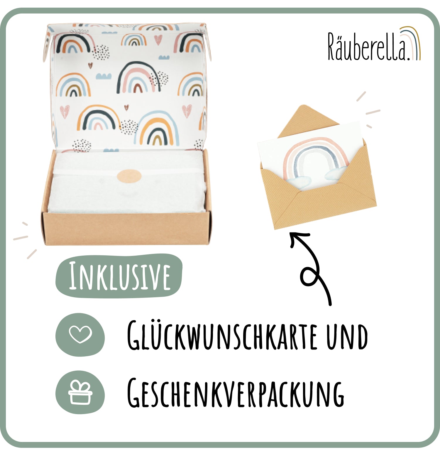 Baby Geschenkset Mint – Schmusetuch Hase, Holz-Beißring & Halstuch | Musselin Bio-Baumwolle