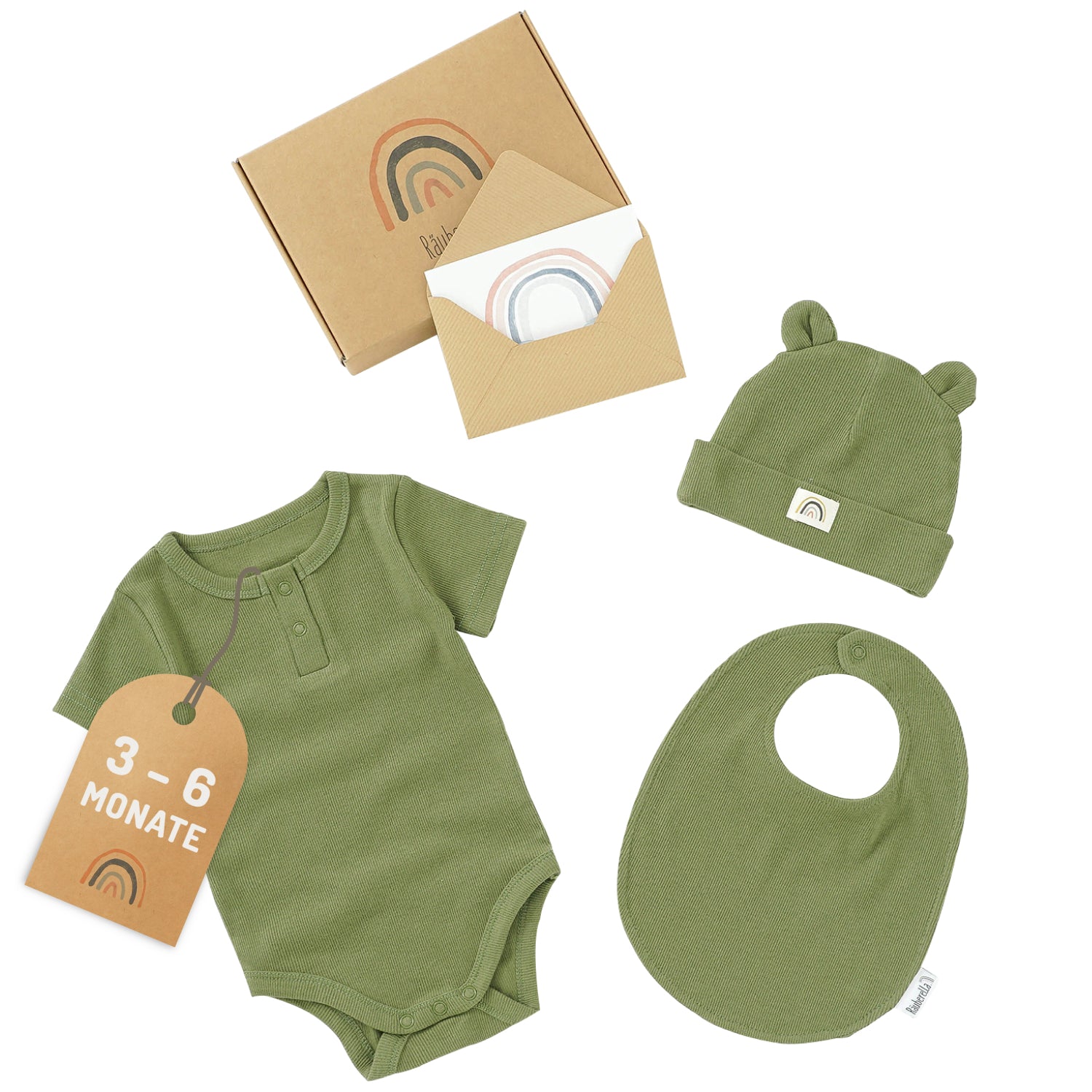 Räuberella Geschenkset Strampler, Mütze und Lätzchen
