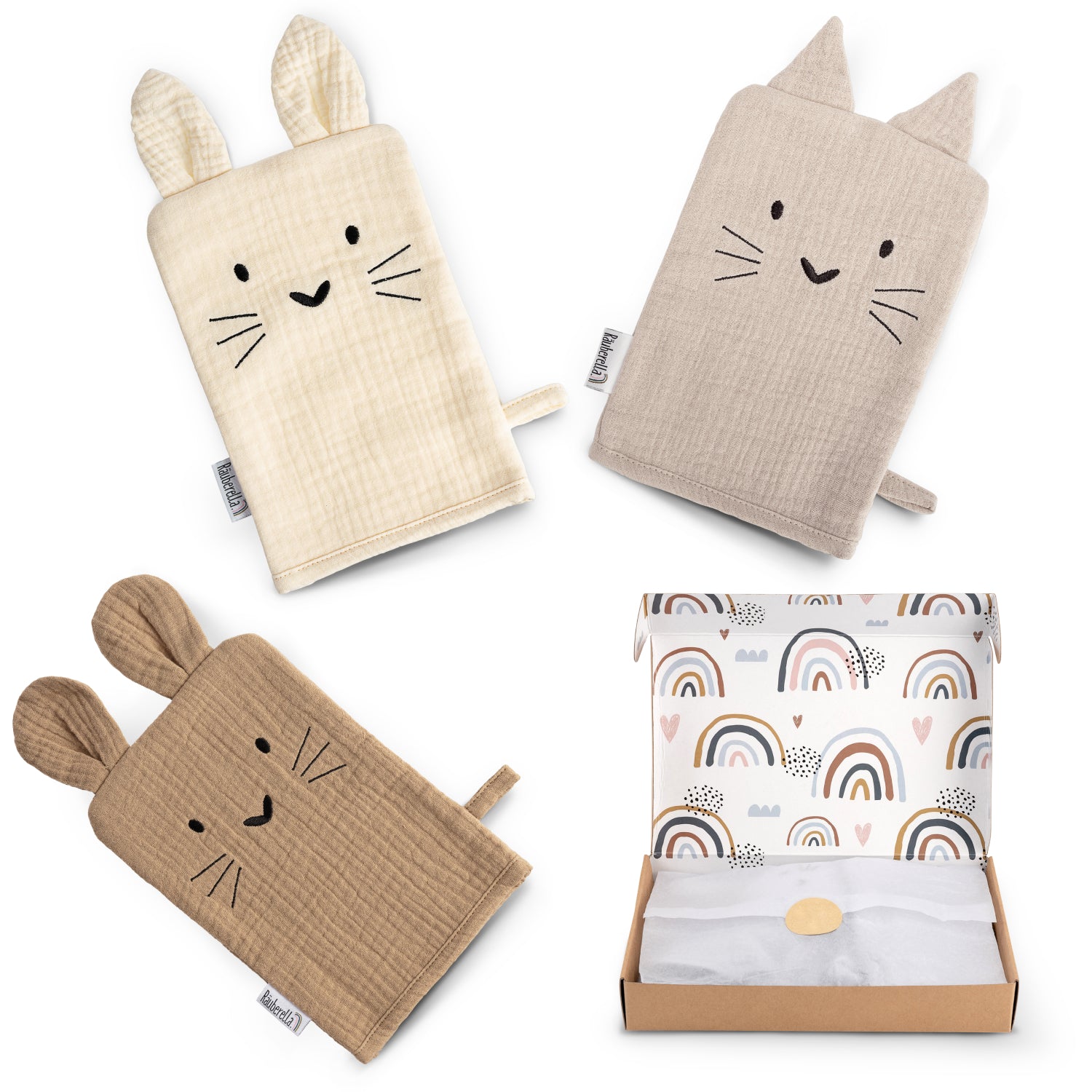 Baby Washcloths 3-Pack Beige