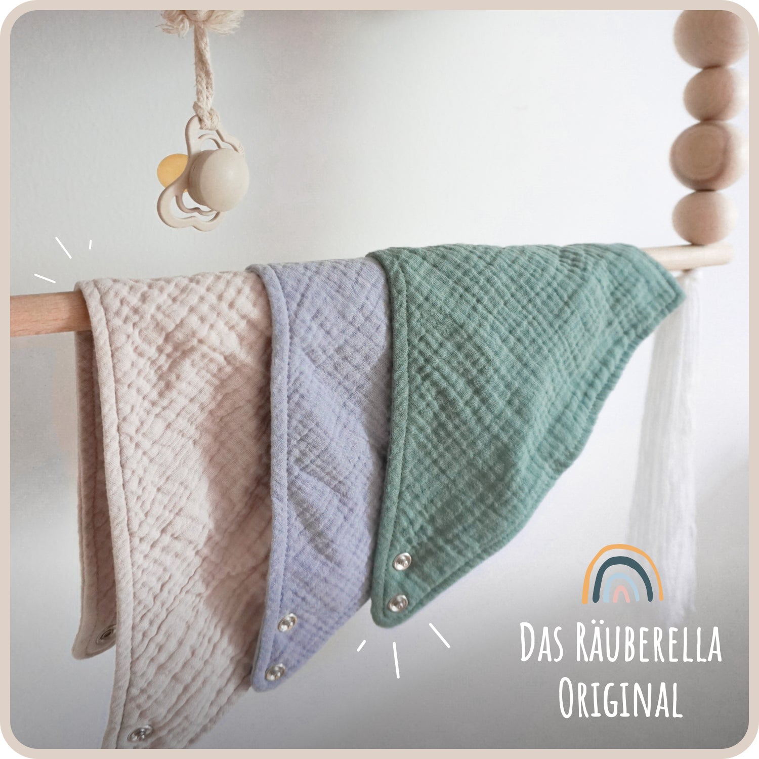 Räuberella 3er Set Musselin Lätzchen