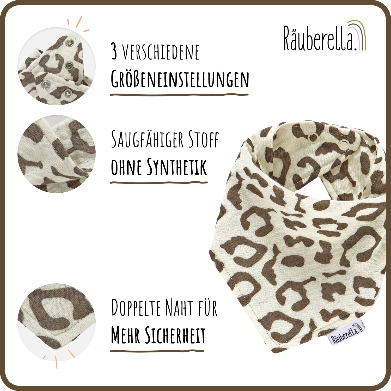 Baby Geschenkset Leo – Schmusetuch Hase, Holz-Beißring & Halstuch | Musselin Bio-Baumwolle