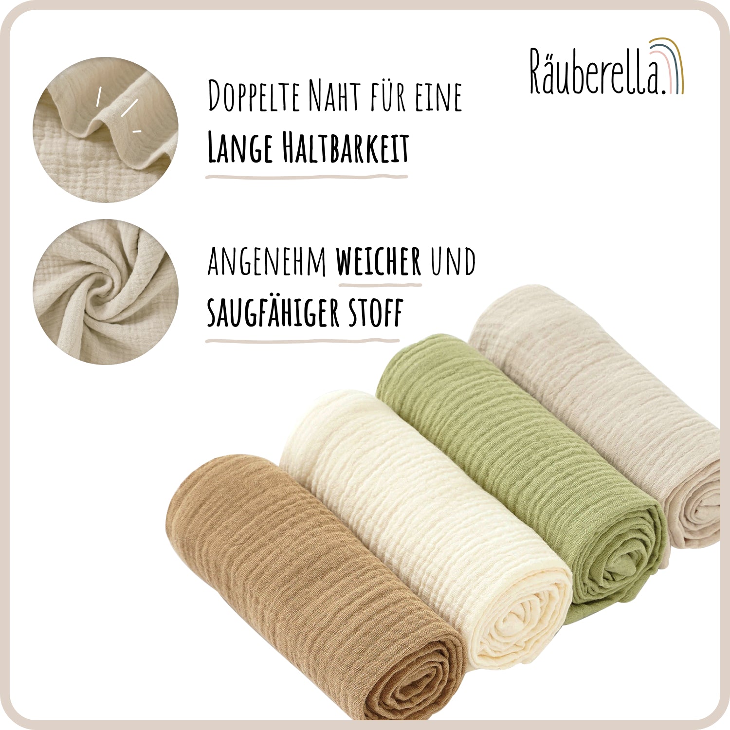 Räuberella burp cloths pack of 4