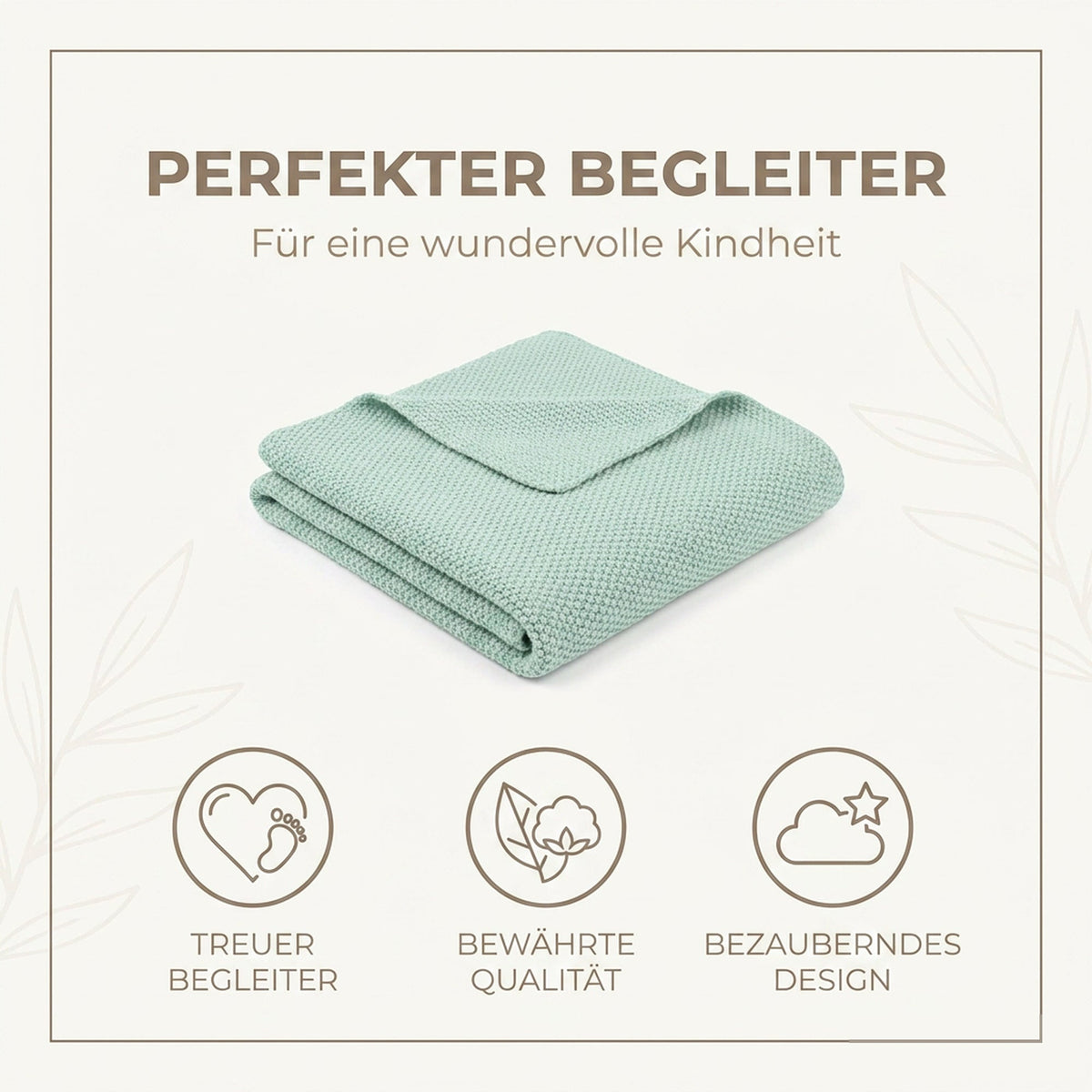 Babydecke Reiskorn-Struktur "Heller Eukalyptus" — Kernnutzen
