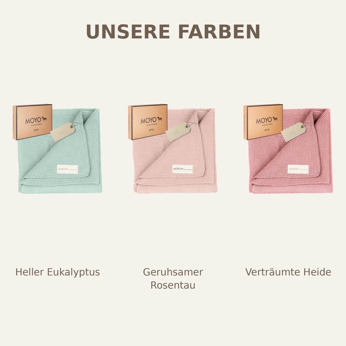 Babydecke Reiskorn-Struktur "Heller Eukalyptus" — Varianten-Vergleich