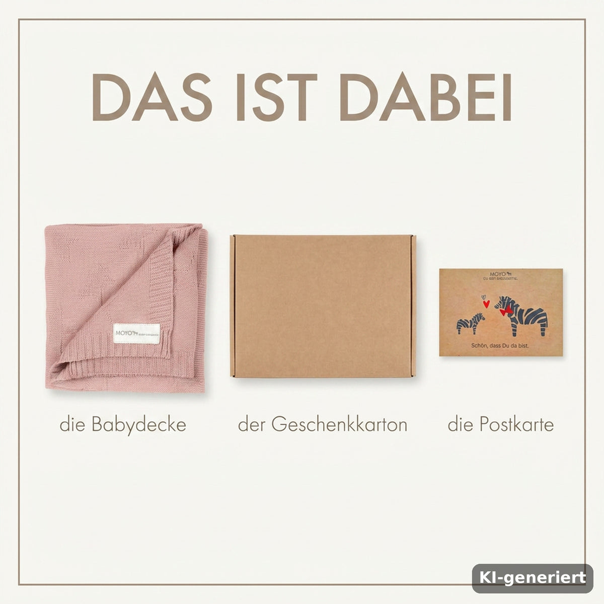 Strick Babydecke Sternenmuster zauberhafter Rosenquarz — Lieferumfang