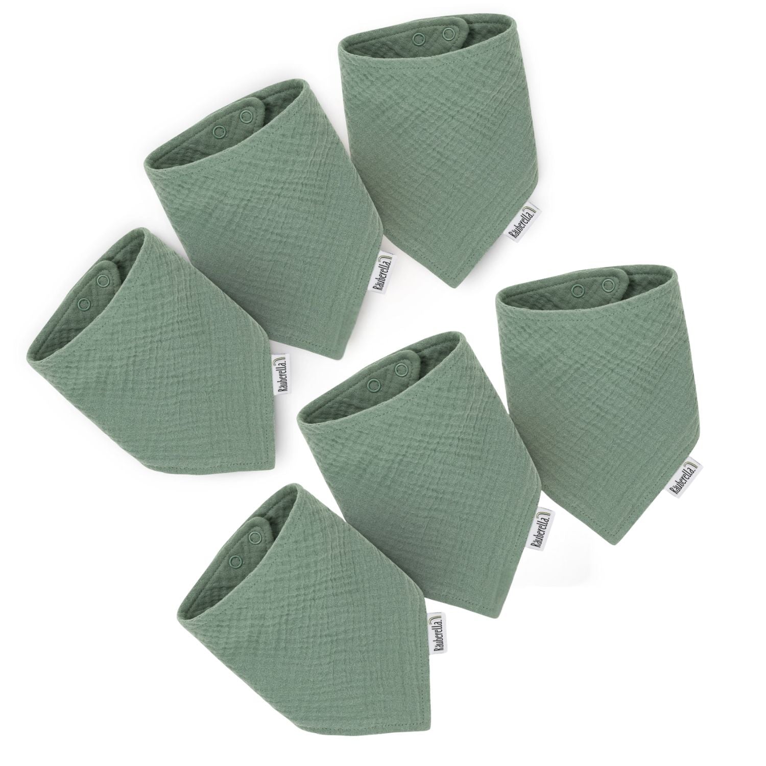 6er Set Musselin Lätzchen Mint-Grün