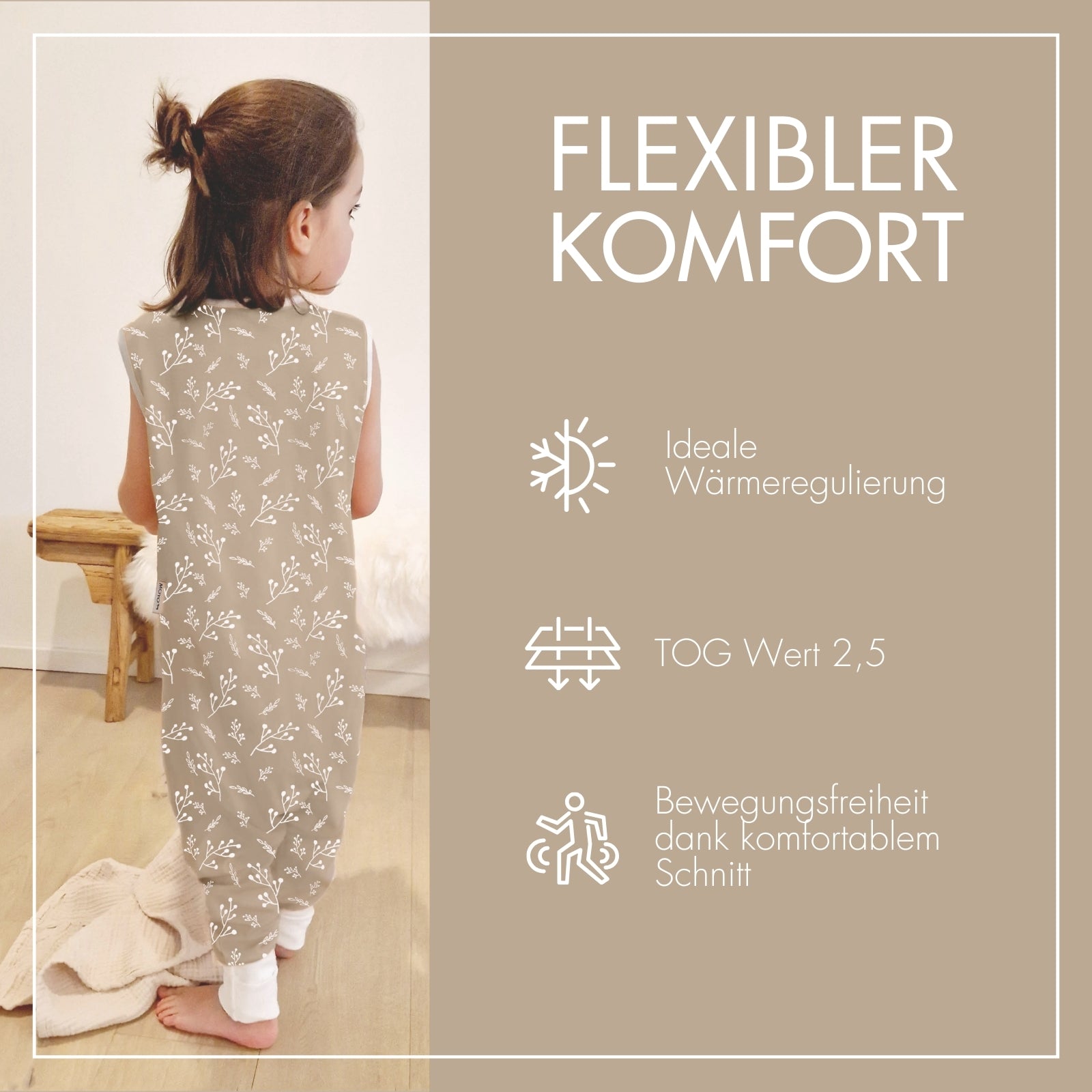 Schlafsack Füße Raschelnde Zweige Taupe - 2.5 TOG