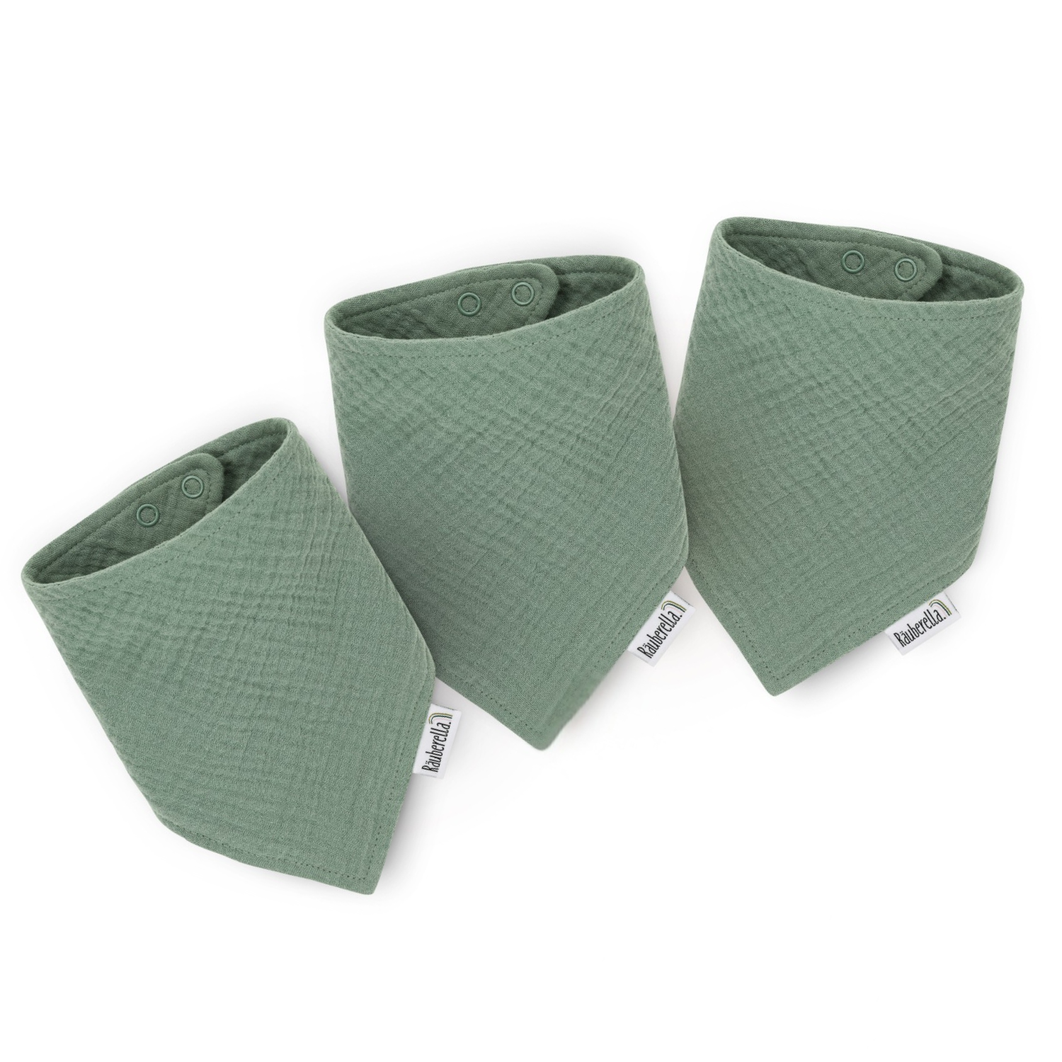 3er Set Musselin Lätzchen Mint-Grün